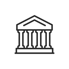 Fototapeta premium Historical landmark icon. A building with columns, historical significance. Line with editable stroke.