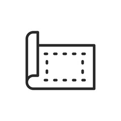 Rolled blueprint, linear style icon. Blueprint rolled up, architectural plans or design projects. Editable stroke width.