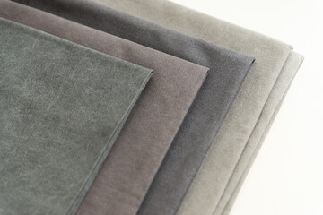 natural cotton fabric grey colours at sewing workshop