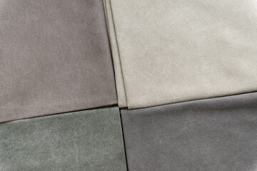 Fototapeta premium natural cotton fabric grey colours at sewing workshop