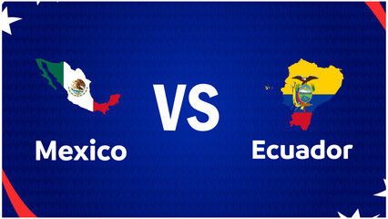 Mexico And Ecuador Match Flag Map American Football USA 2024 Abstract Design Logo Symbol American Football final Vector illustration
