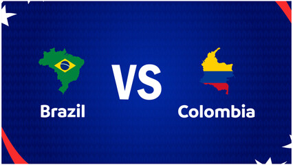 Brazil And Colombia Match Flag Map American Football USA 2024 Abstract Design Logo Symbol American Football final Vector illustration