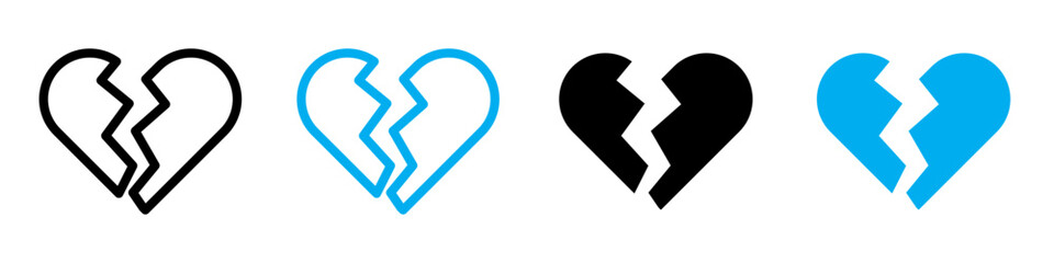 Broken Heart Icon Ideal for Love and Heartbreak Themes