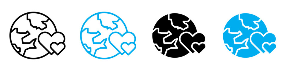 Earth Love Heart Icon Ideal for Environmental and Love Themes