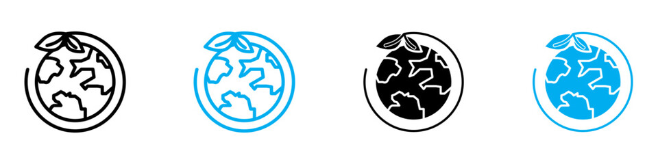 Green Earth Planet Icon Ideal for Environmental and Sustainability Projects