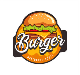 burger hamburger vector logo template design premium graphic illustrations in modern style