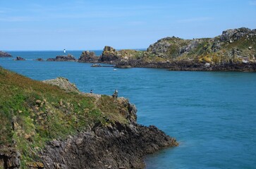 Fototapeta premium Seascape at the Pointe du Grouin in Brittany in France, Europe