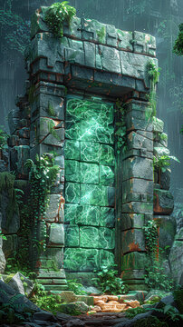 Mystical Secret Door of Rayman's World Surrounded by Nature