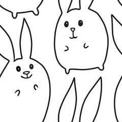 funny cute kawaii bunny rabbit animals seamless background pattern fabric fashion design print wrapping paper digital illustration art texture textile wallpaper 