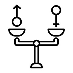 Gender Equality Vector Line Icon