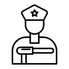 Police Vector Line Icon