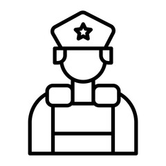 Riot Police Vector Line Icon