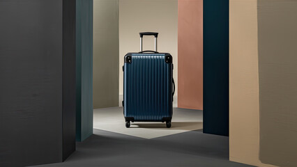 suitcase, minimalism, monotone background, rich colors