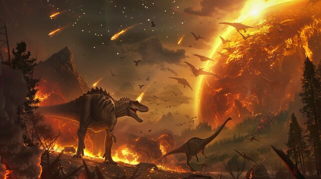 Artwork of Dinosaur Extinction Event
