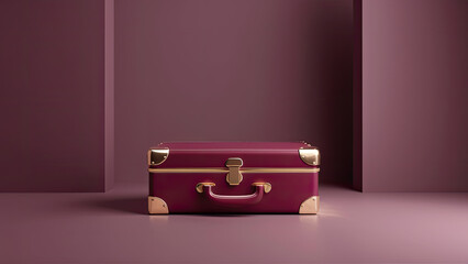 suitcase, minimalism, monotone background, rich colors
