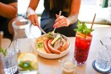 A delightful collection showcasing desserts, Asian cuisine, breakfast and brunch dishes, and coffee. Enjoy the visual feast of gourmet sweets, exotic Asian flavors, hearty breakfast plates, and artisa