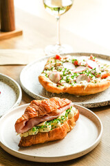 A delightful collection showcasing desserts, Asian cuisine, breakfast and brunch dishes, and coffee. Enjoy the visual feast of gourmet sweets, exotic Asian flavors, hearty breakfast plates, and artisa