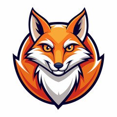 red fox head gaming mascot vector logo illustration