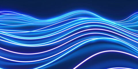 Abstract Neon Wave Lines in Dark Background