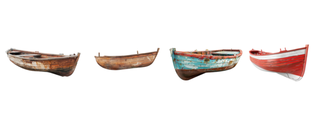 A boat isolated on white transparent background, PNG File. Perfect for clipart