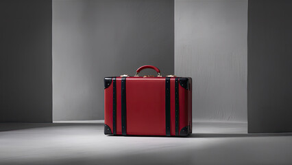 suitcase, minimalism, monotone background, rich colors