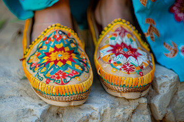 Serbian traditional folk costume traditional footwear - slippers
