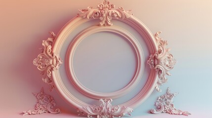 A white frame with a pink background