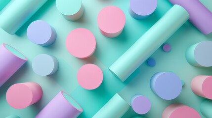 The image is a colorful abstract of various shapes and sizes, including circles