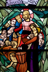 The miracle of the multiplication of the bread. Le miracle de la multiplication des pains. Annecy - France