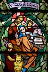 Obraz premium The miracle of the wedding feast at Cana. Le miracle des noces de Cana. Annecy - France