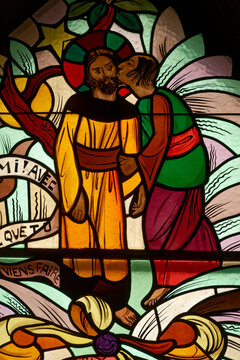The betrayal and kiss of Judas. La trahison et le baiser de Judas.. Annecy - France