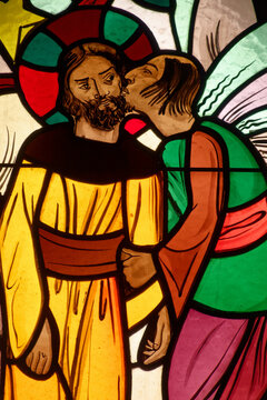 The betrayal and kiss of Judas. La trahison et le baiser de Judas.. Annecy - France