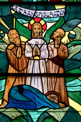 Obraz premium Bible : Transfiguration of Jesus. Bible : Transfiguration de Jésus. Annecy - France