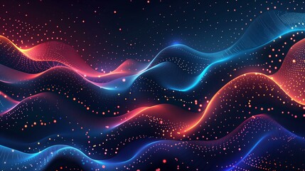 colorful glowing particles form wave colors bright saturated looks like digital natural phenomenon like lava flow river, particle