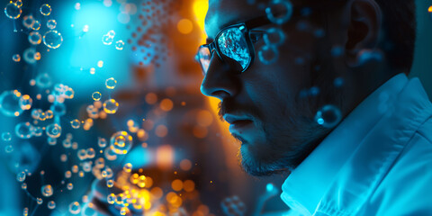 Data scientist analyzing complex data sets