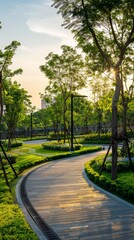 Obraz premium Vibrant Bangna Community Pathway: Affordable Housing Options in a Colorful Neighborhood