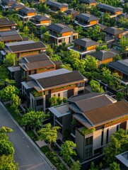 Urban Elegance: Aerial Perspective of Contemporary Housing Development in Bangna