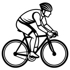 Fototapeta premium Riding Bicycle silhouette icon vector illustration