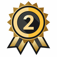 Second badge logo icon vector illustration