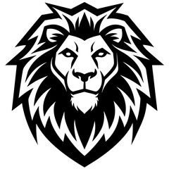 Obraz premium Lion head logo icon line art vector illustration