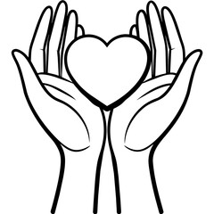 Hand holding Heart vector illustration