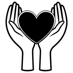 Hand holding Heart vector illustration