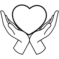 Hand holding Heart vector illustration