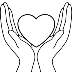 Hand holding Heart vector illustration