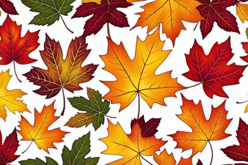 Fototapeta premium Bright autumn maple leaves on a white background. The concept of the autumn background.
