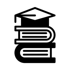 education icon or logo illustration outline  black filled style
