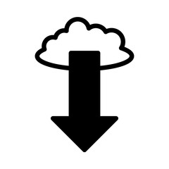download icon or logo illustration outline  black filled style