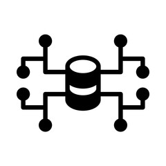 database icon or logo illustration outline  black filled style