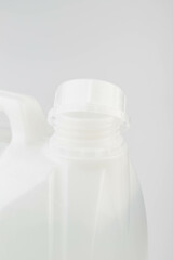 Cosmetic Or Hygiene Grayscale White Plastic Bottle Of Gel, Liquid Soap, Lotion, Cream, Shampoo.