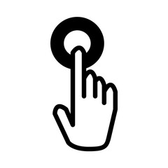 Obraz premium click icon or logo illustration outline black filled style